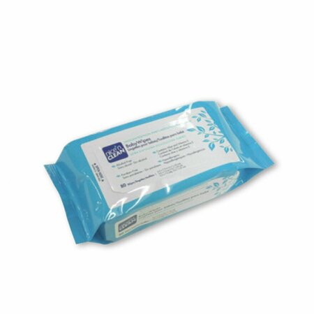 SANI PROFESSIONAL Nice 'n Clean Baby Wipes 6.6 in. x 7.9 in. Unscented Flow wrap, 80PK A630FW